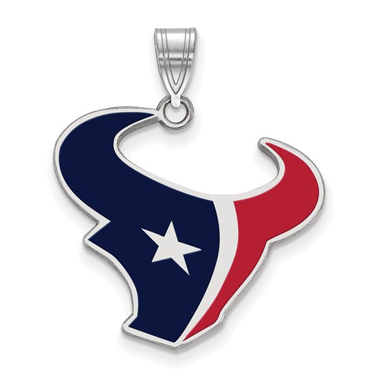 Sterling Silver Houston Texans Large Enamel Pendant Sterling Silver Houston Texans Large Enamel Pendant